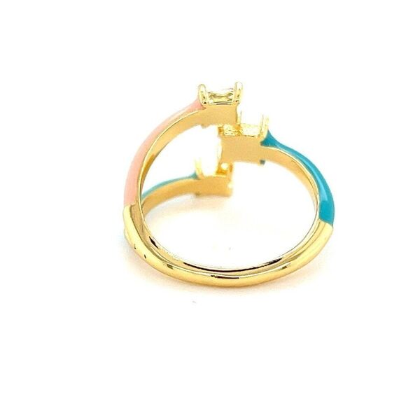 Pura Vida Teal/Pink Enamel Ring - Picture 6 of 10
